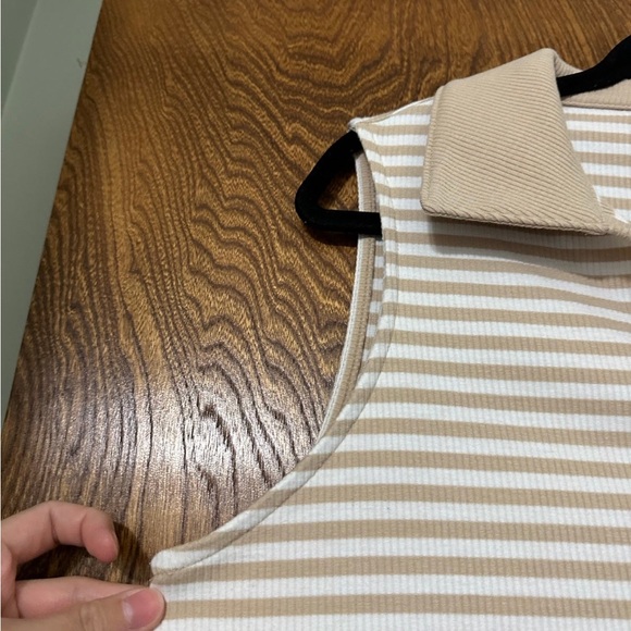 Lane Bryant Collared Striped Ribbed Tank - Picture 4 of 12